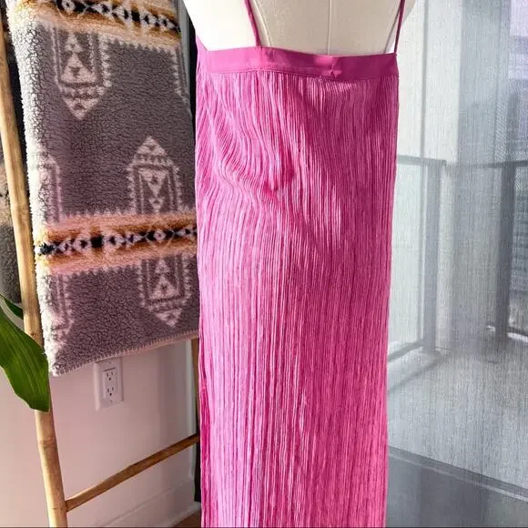 ZARA Pink Pleated Long Side Slits Sleeveless Tunic Top Women’s Size Medium NWT - Picture 6 of 12